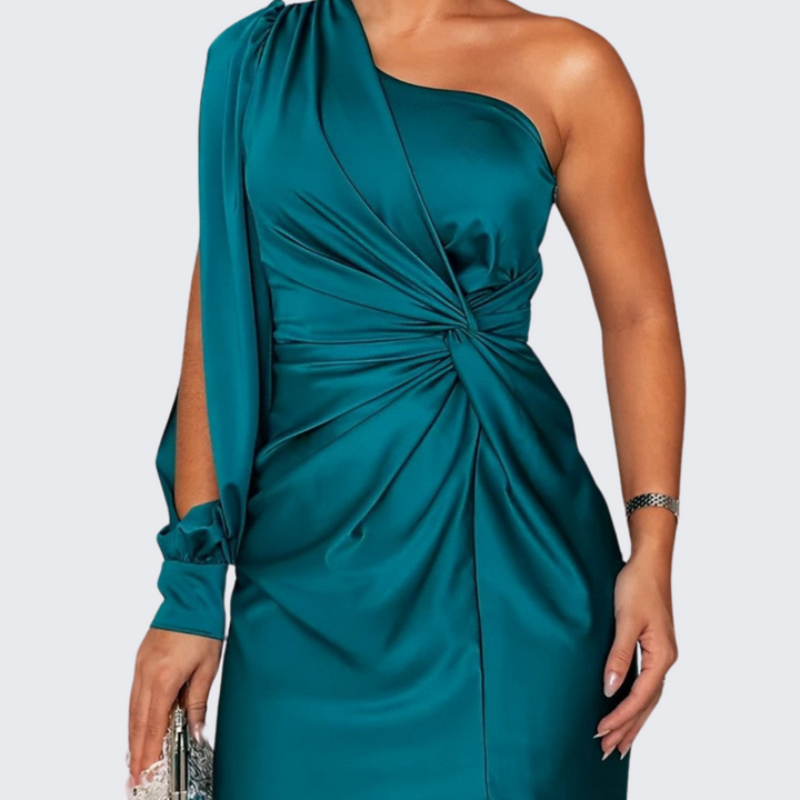Annie Boutique™ | One-Shoulder Satin Evening Dress