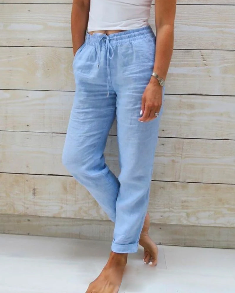 Annie Boutique™ | Linen-Blend Relaxed Pants