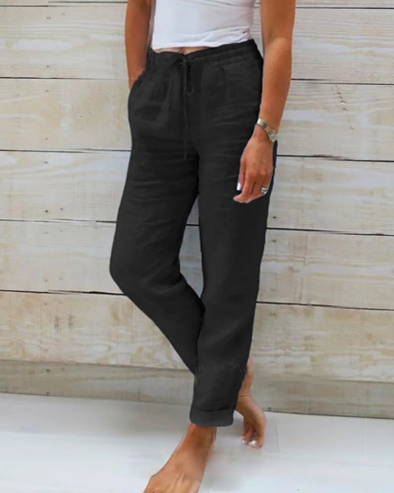 Annie Boutique™ | Linen-Blend Relaxed Pants
