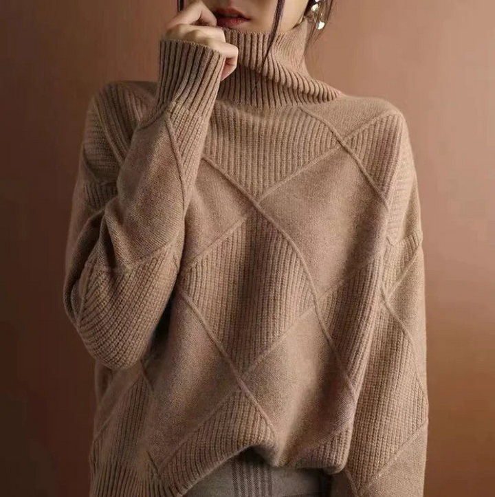Annie Boutique™ | Sarah Textured Turtleneck Knit Sweater