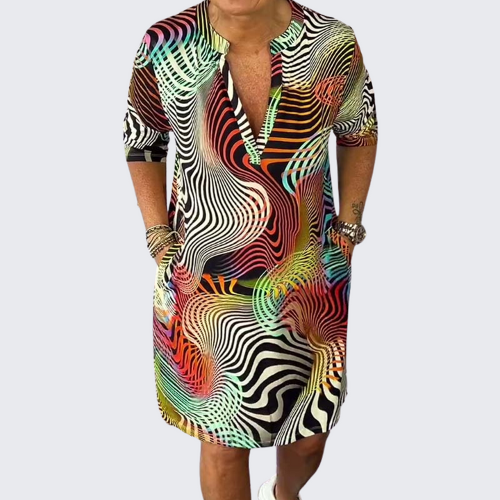 Annie Boutique™ | Colourful V-Neck Dress