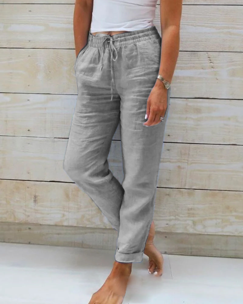 Annie Boutique™ | Linen-Blend Relaxed Pants