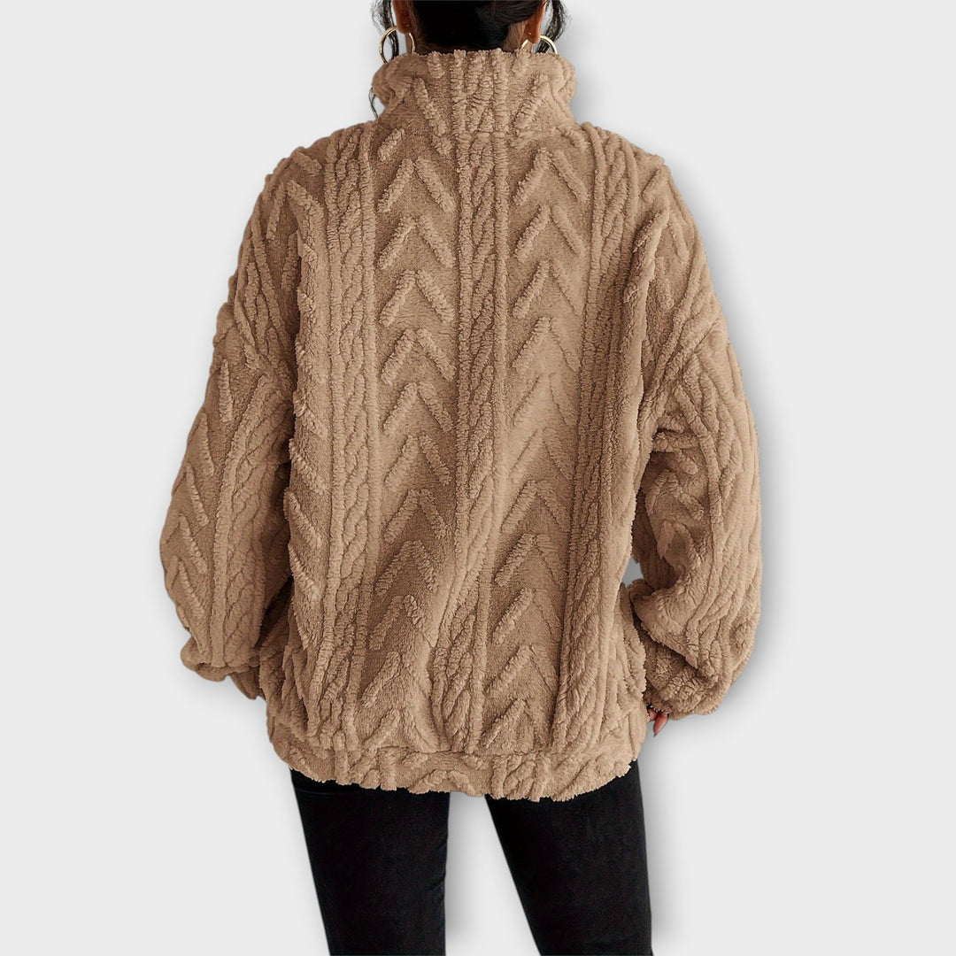 Annie Boutique™| Braided Zip-Up Pullover
