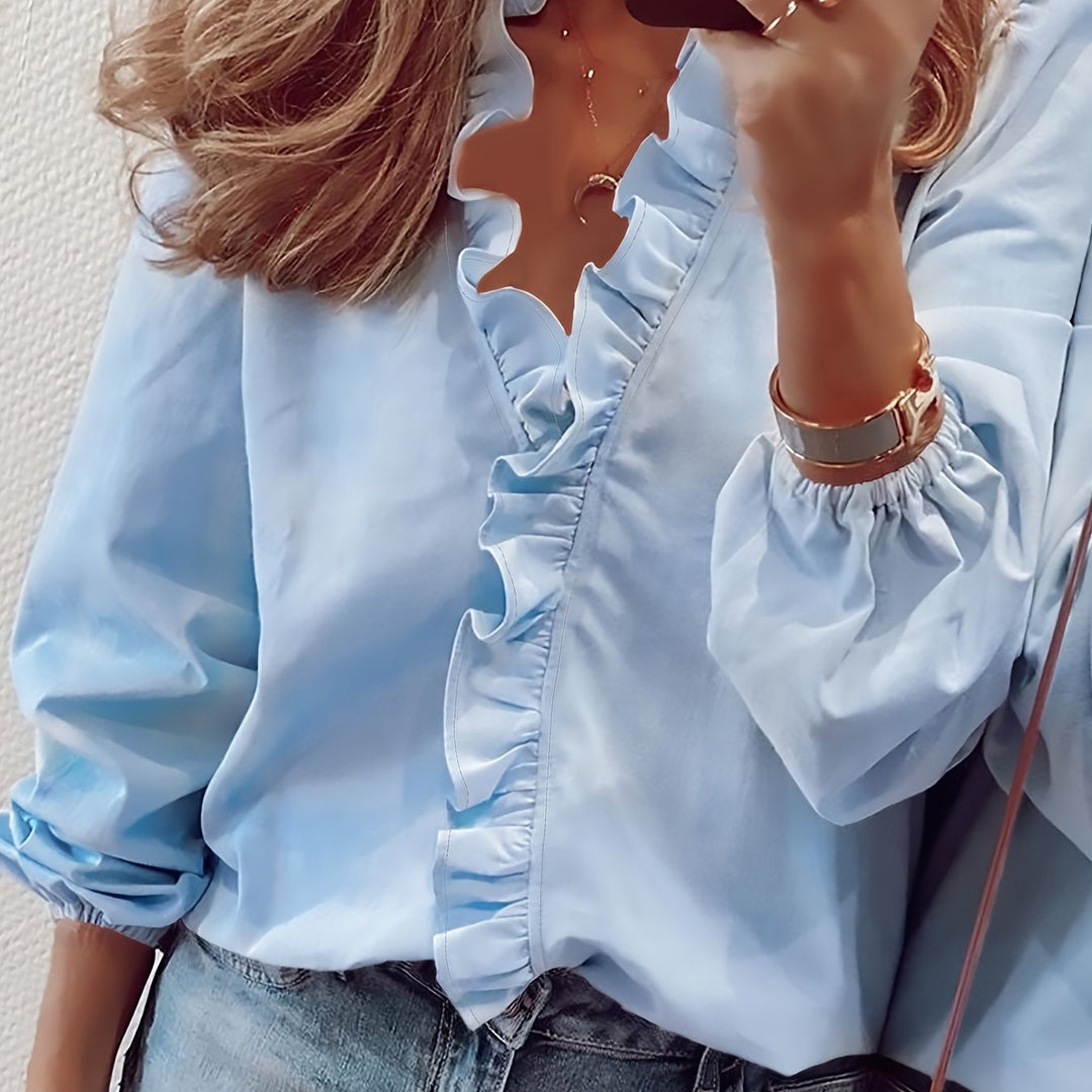 Annie Boutique™ | Ruffled V-Neck Blouse
