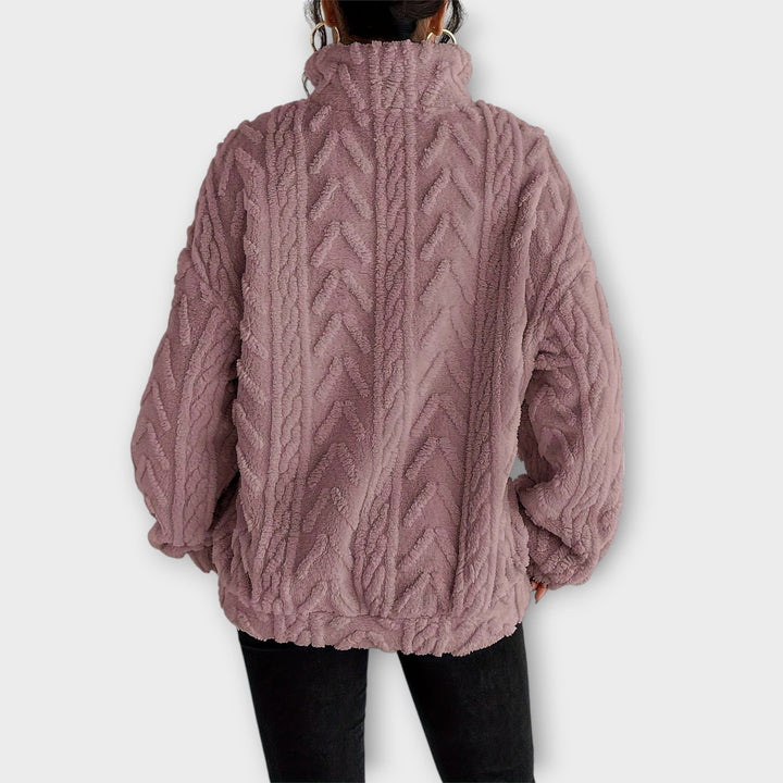 Annie Boutique™| Braided Zip-Up Pullover