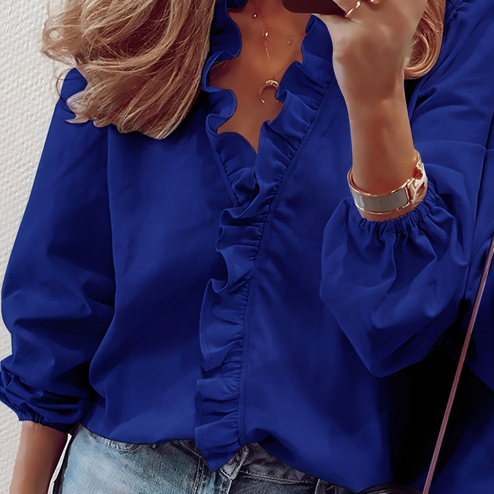 Annie Boutique™ | Ruffled V-Neck Blouse