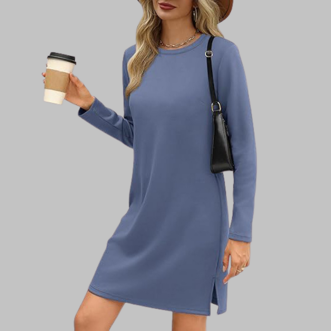 TATLO™ - Casual Long Sleeve Round Neck Mini Dress