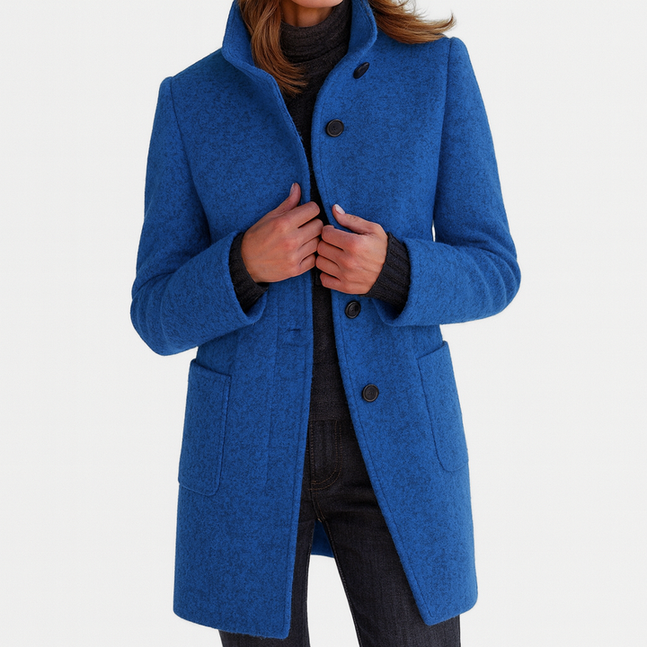 Freya | Classic High Collar Wool Blend Jacket