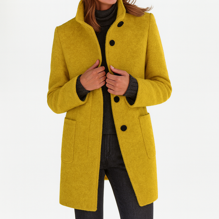 Freya | Classic High Collar Wool Blend Jacket