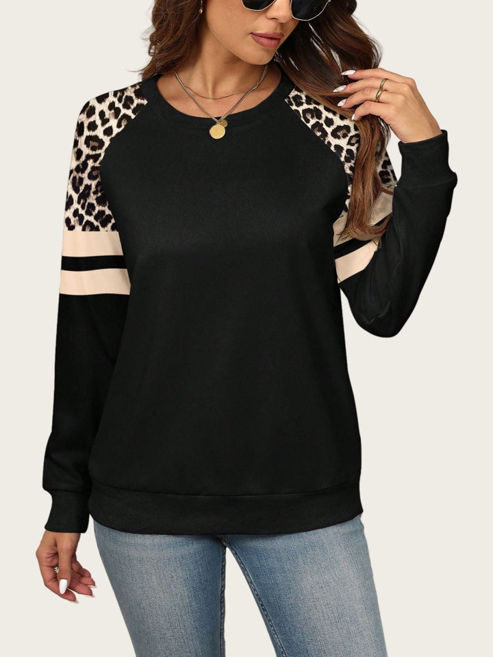 Annie Boutique™ | Chic Leopard Patch Sweatshirt
