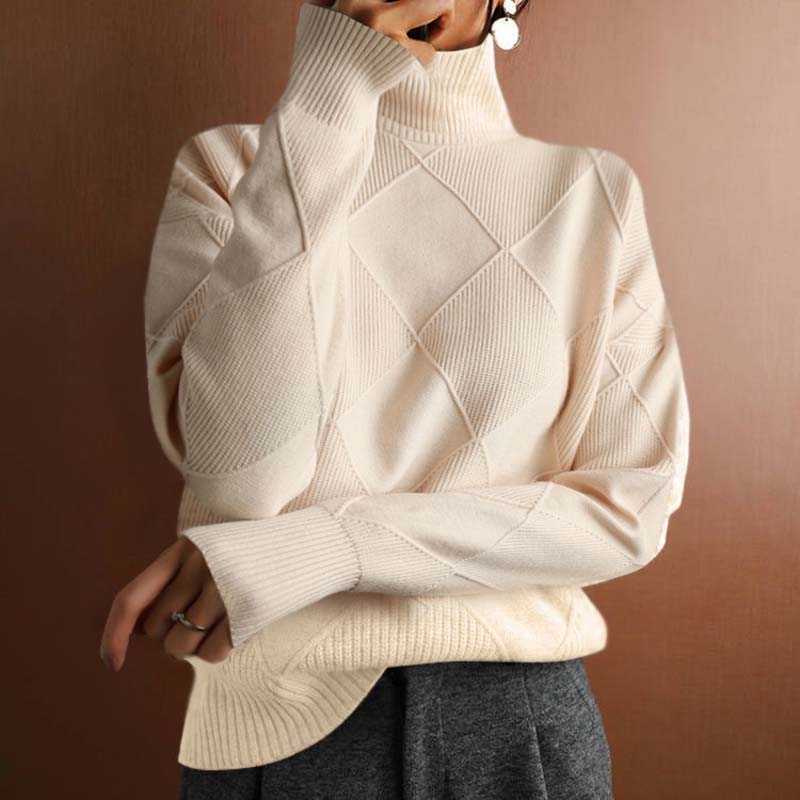 Annie Boutique™ | Sarah Textured Turtleneck Knit Sweater