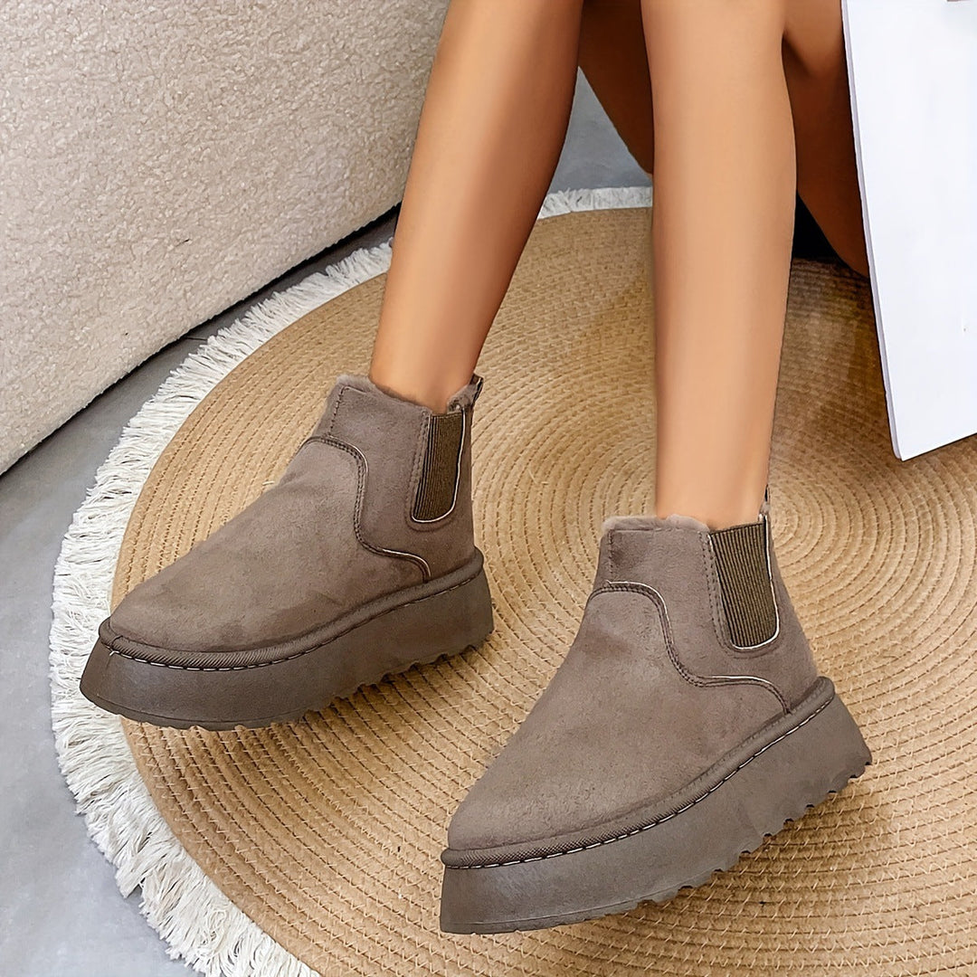 VERLIE™ - Comfy Faux Suede Slip-On Snow Short Boots