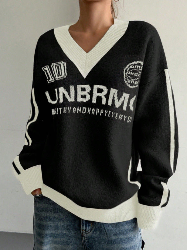 Annie Boutique™ | Urban Varsity Knit Sweater