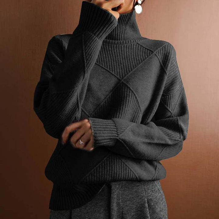 Annie Boutique™ | Sarah Textured Turtleneck Knit Sweater