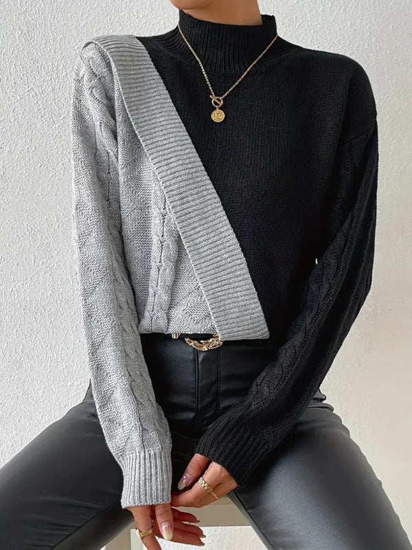 Annie Boutique™ | Contrast Cable Knit Sweater