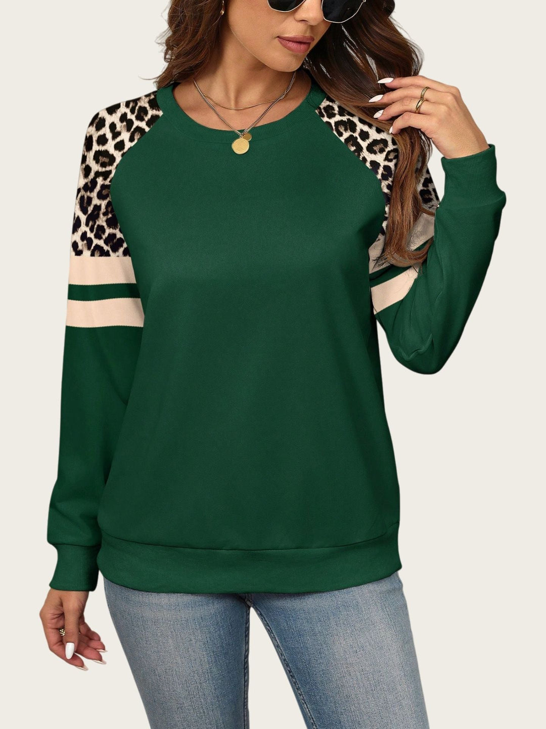 Annie Boutique™ | Chic Leopard Patch Sweatshirt