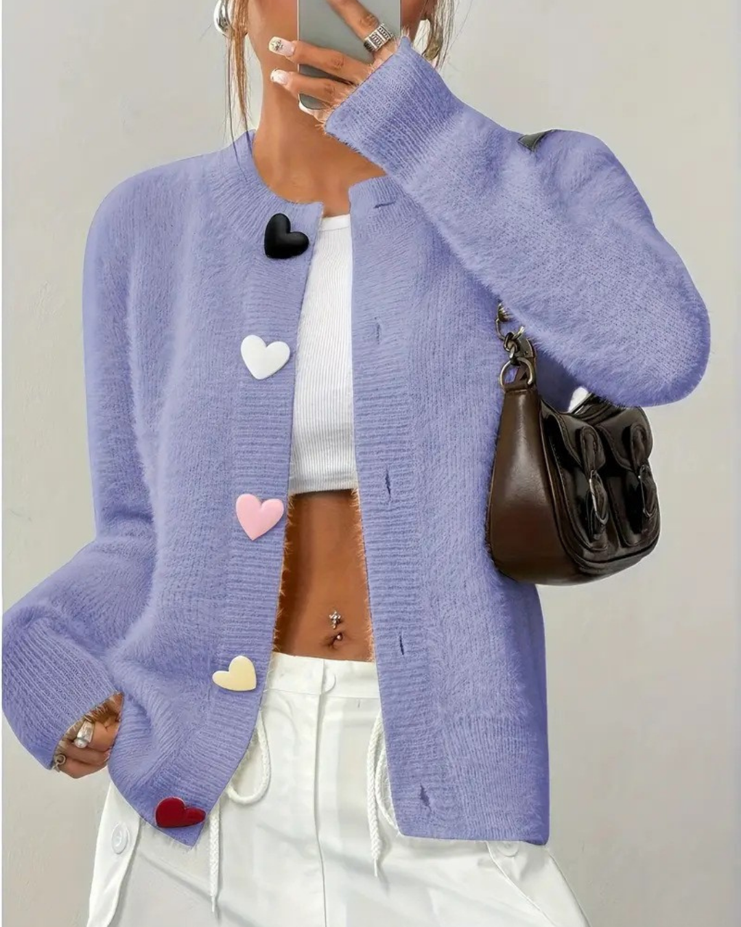Annie Boutique™ Heart Button Cardigan