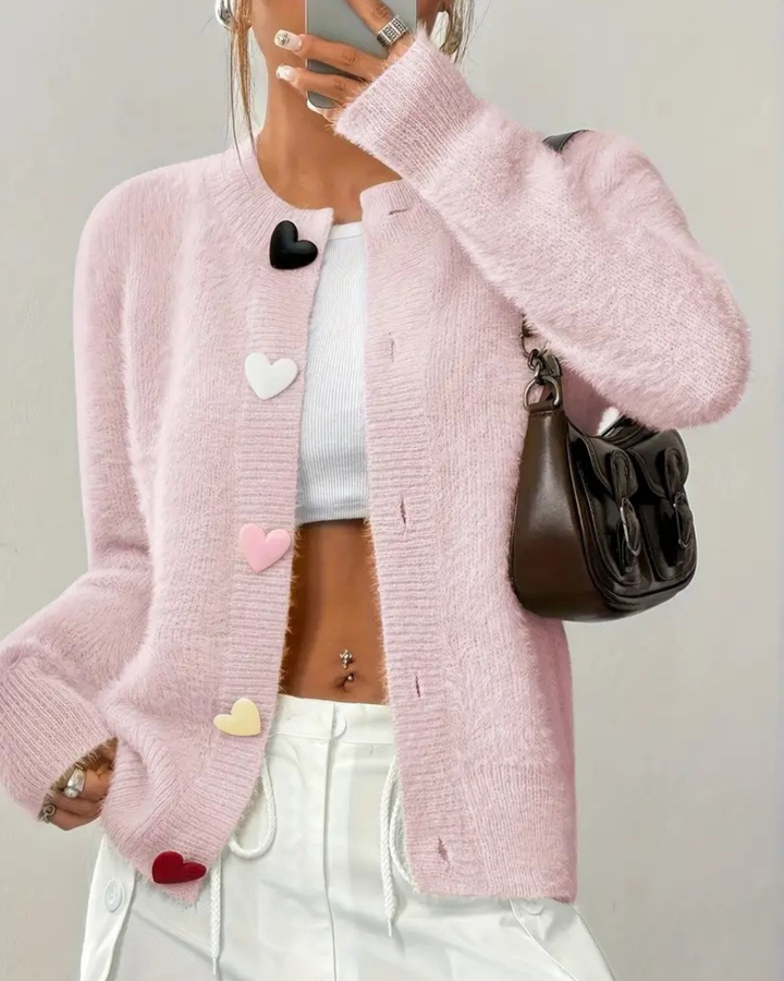 Annie Boutique™ Heart Button Cardigan
