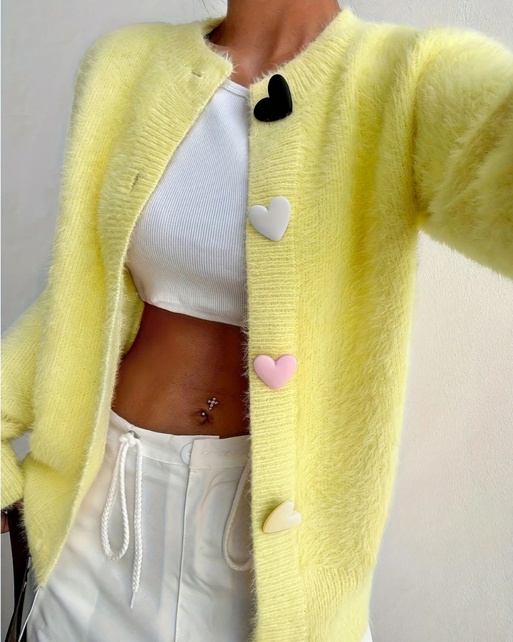 Annie Boutique™ Heart Button Cardigan