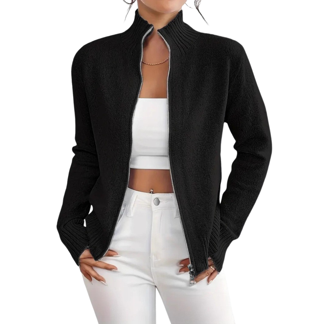 Annie Boutique™ | Celeste Zip-Up Knit Cardigan