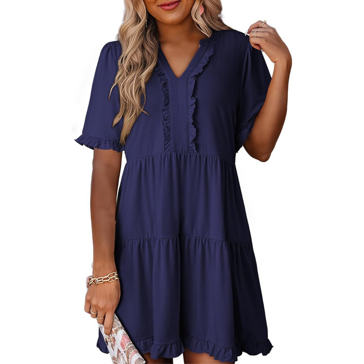 SHAILA™ - Casual V-Neck Mini Dress