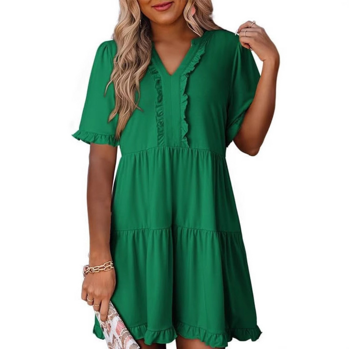 SHAILA™ - Casual V-Neck Mini Dress