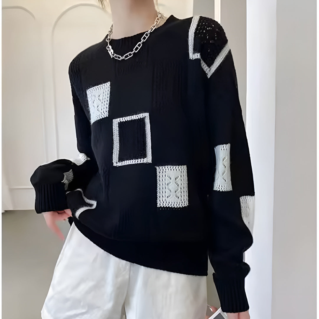 Annie Boutique™ | Women's Geometric Knitted Sweater