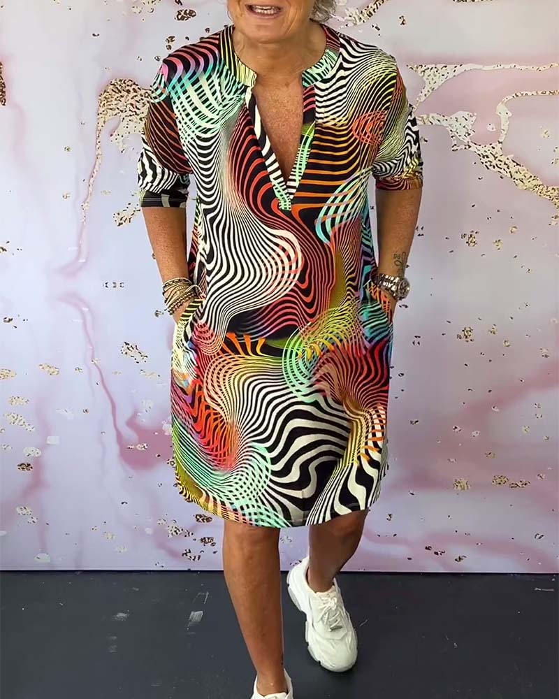 Annie Boutique™ | Colourful V-Neck Dress