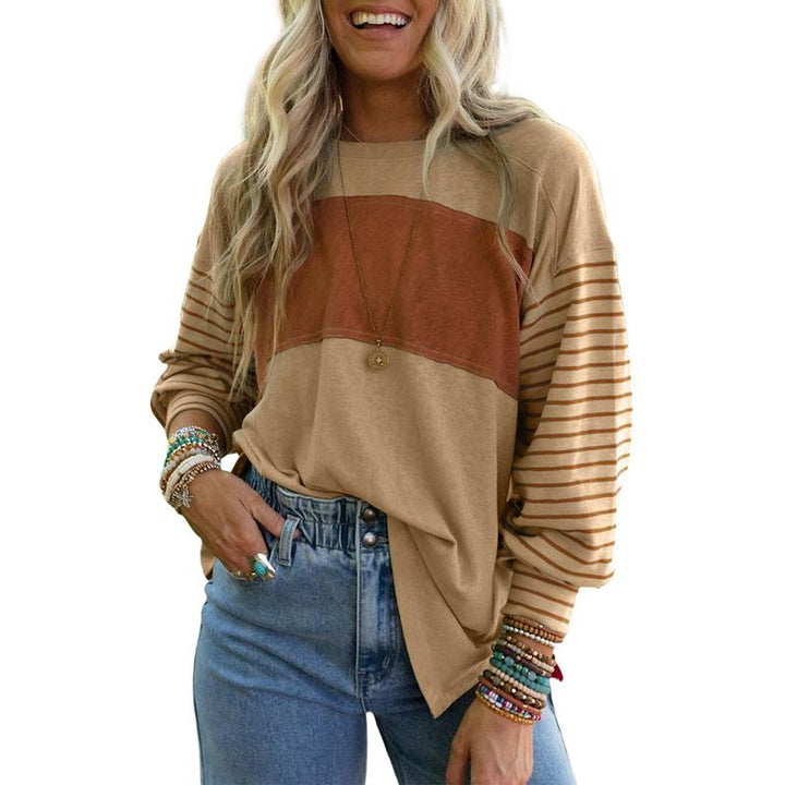 PERPETUA™ - Casual Long-Sleeve Oversized Crew Neck Top