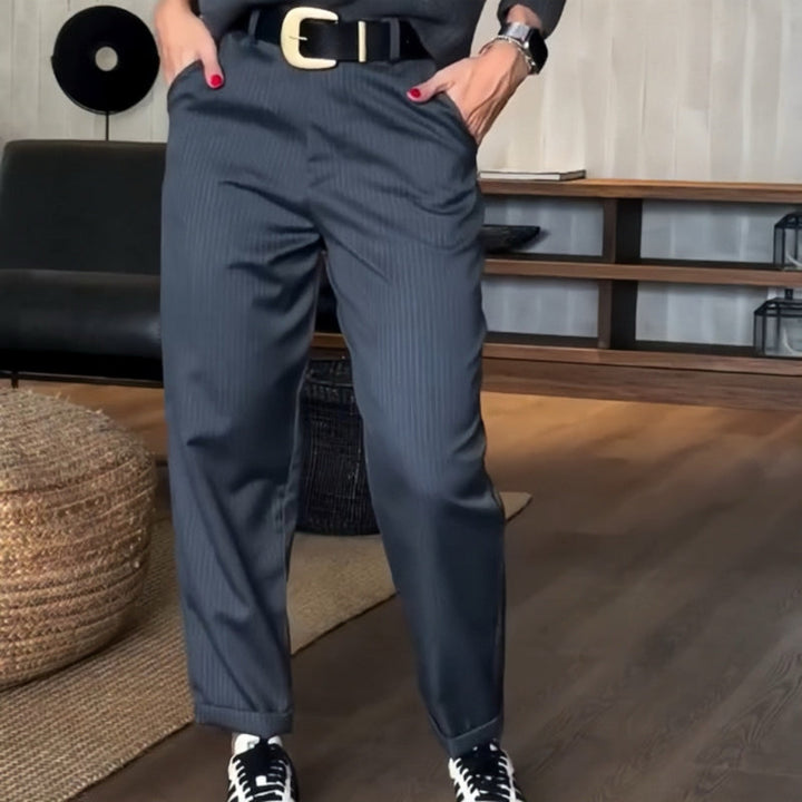 Annie Boutique™ | Tailored Comfort Pinstripe Pants
