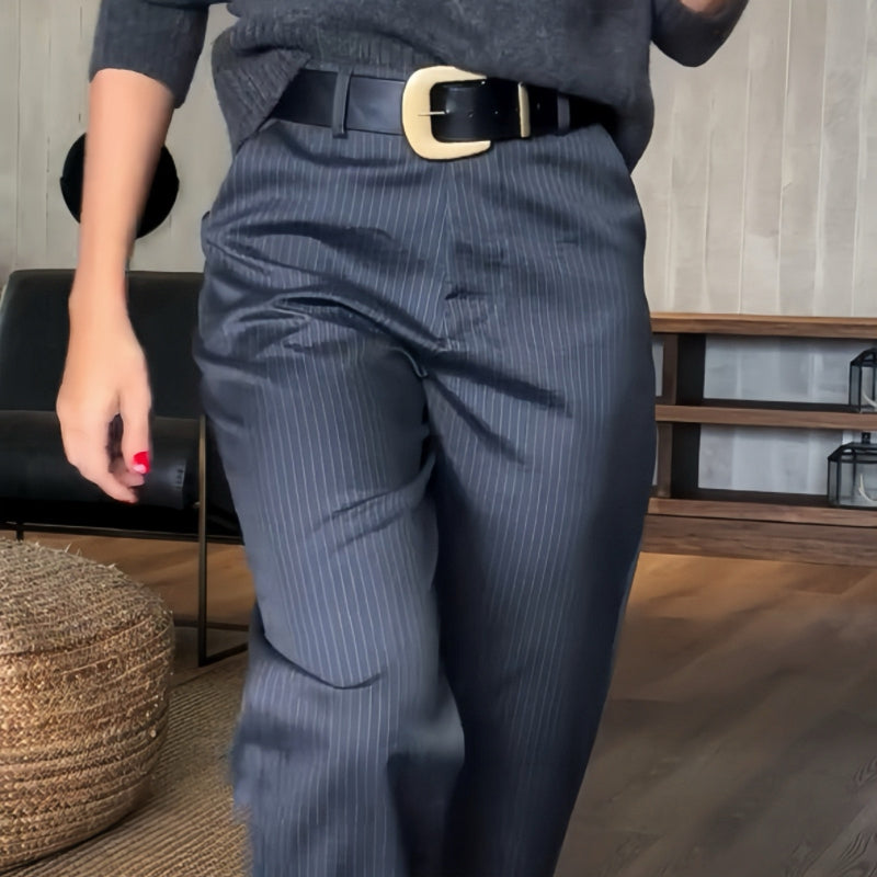 Annie Boutique™ | Tailored Comfort Pinstripe Pants
