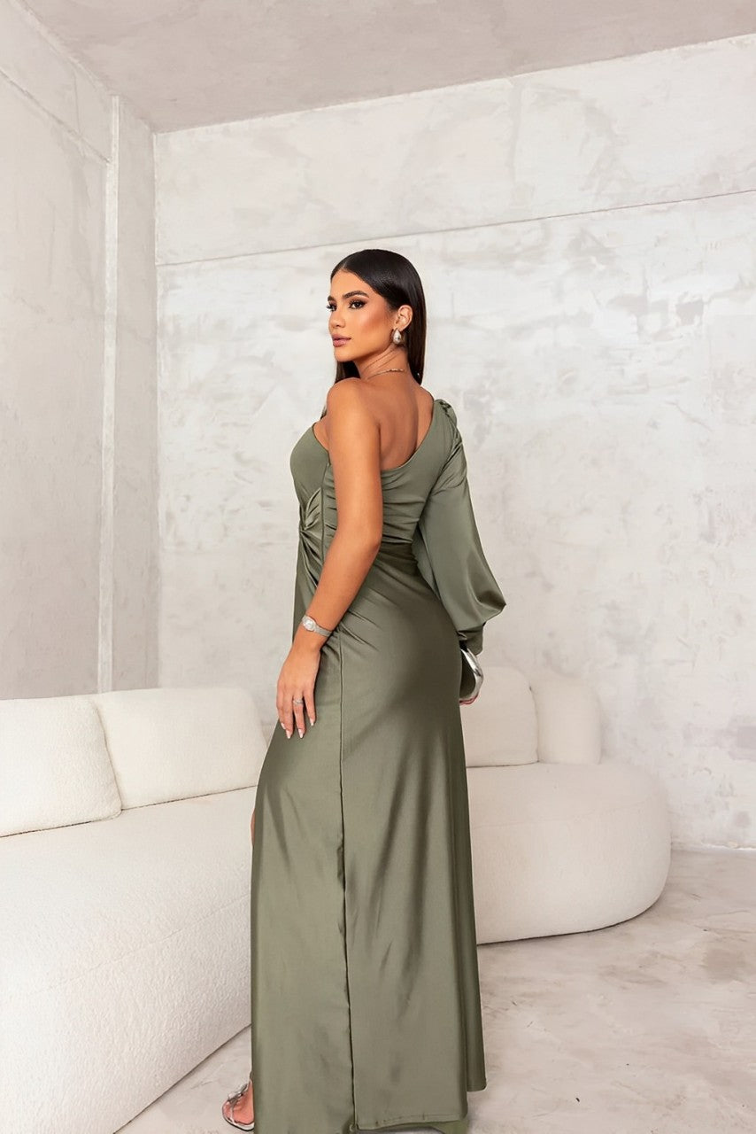 Annie Boutique™ | One-Shoulder Satin Evening Dress